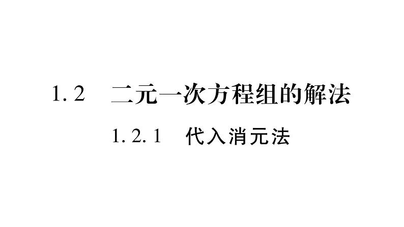 湘教版七年级数学下第1章二元一次方程组1.2 二元一次方程组的解法1代入消元法习题课件01