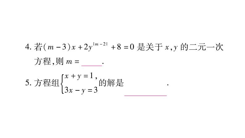 湘教版七年级数学下第1章二元一次方程组第1章 常考命题点突破习题课件第5页