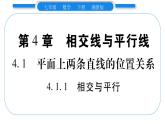 湘教版七年级数学下第4章相交线与平行线4.1平面上两条直线的位置关系1相交与平行习题课件