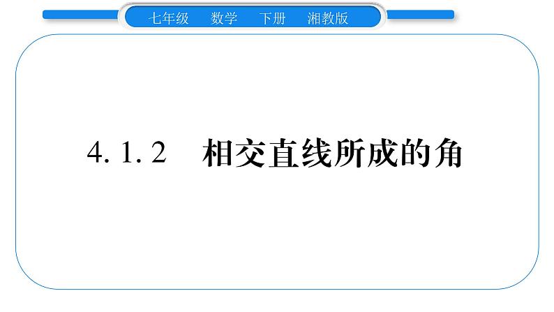 湘教版七年级数学下第4章相交线与平行线4.1平面上两条直线的位置关系2相交直线所成的角习题课件第1页