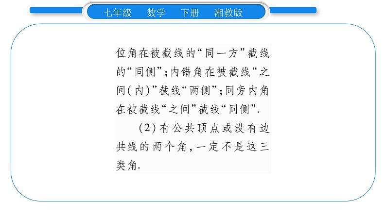 湘教版七年级数学下第4章相交线与平行线4.1平面上两条直线的位置关系2相交直线所成的角习题课件第5页