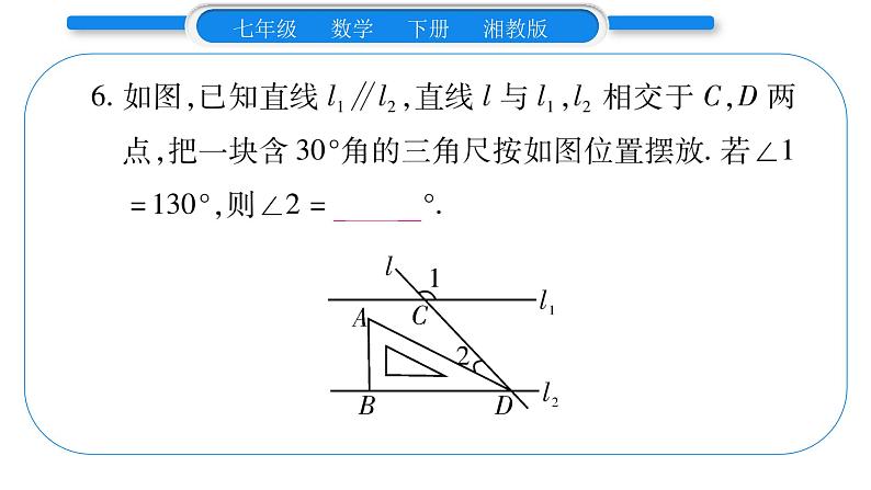 湘教版七年级数学下第4章相交线与平行线小专题（三）平行线的性质与判定习题课件第7页