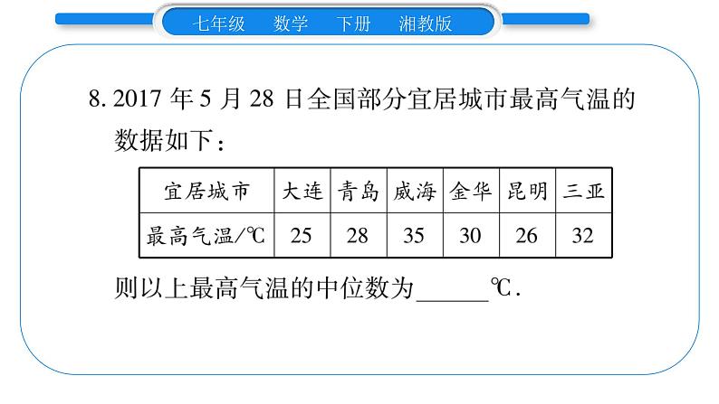 湘教版七年级数学下周周练(十一）（6.1~6.2）习题课件第8页