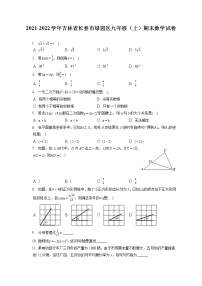 2021-2022学年吉林省长春市绿园区九年级（上）期末数学试卷（含答案解析）