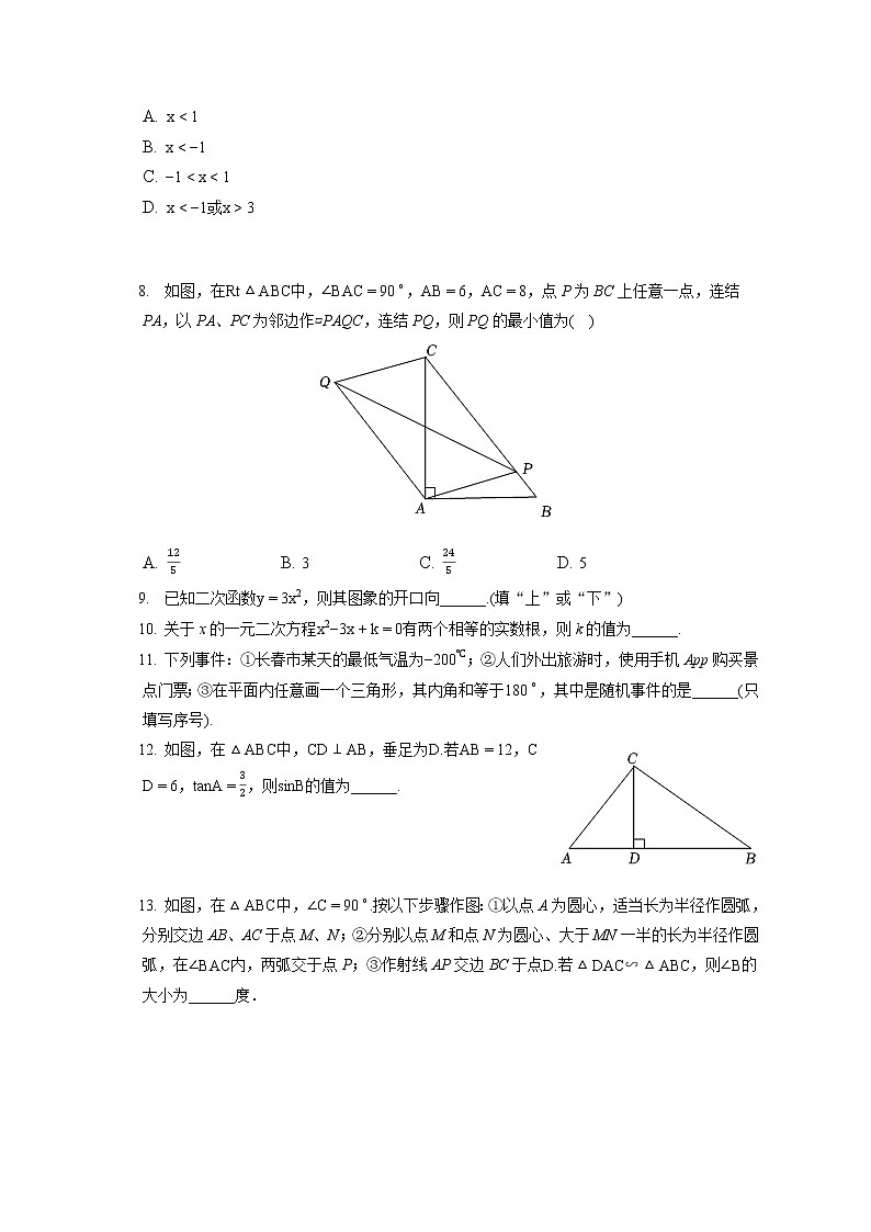 2021-2022学年吉林省长春市汽开区九年级（上）期末数学试卷（含答案解析）第2页