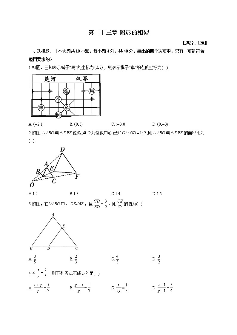 【单元测试】2022-2023学年华东师大版数学九年级上册第二十三章 图形的相似（测基础）第1页