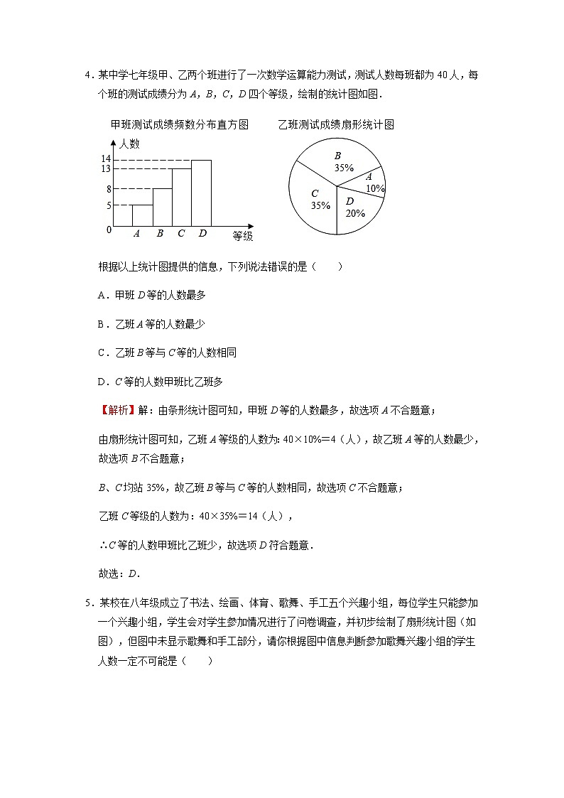 第6章 数据的分析 北师大版八年级数学上册单元测试(含答案)第2页