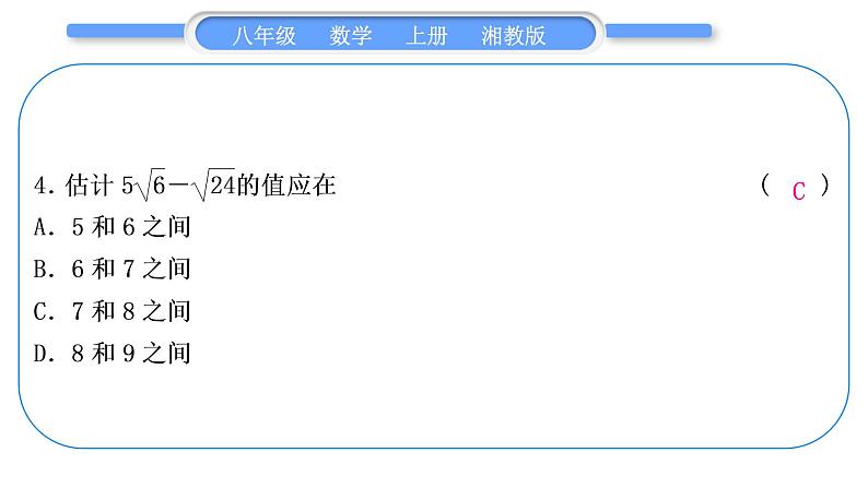 湘教版八年级数学上期末复习(六)综合复习习题课件第5页