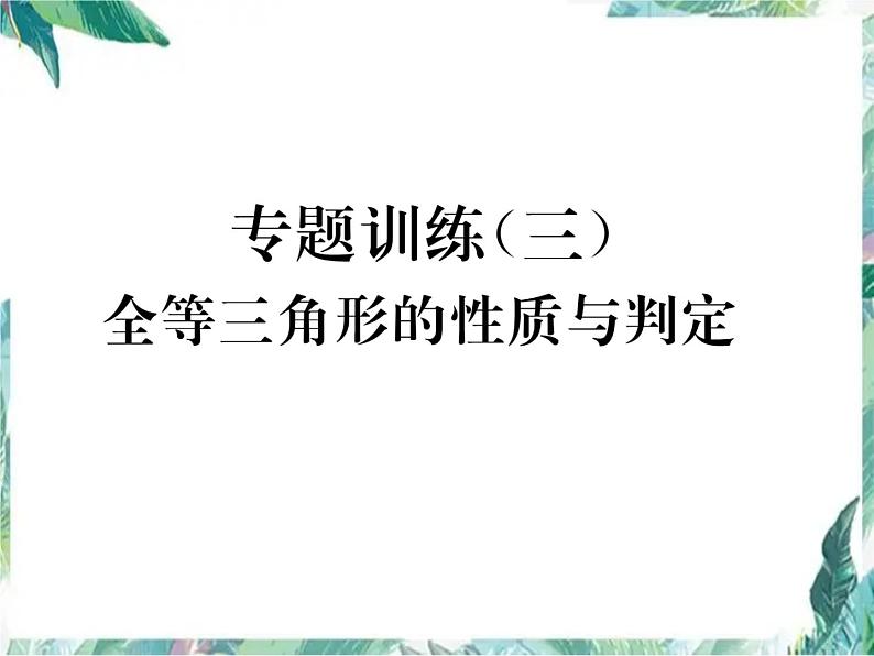 人教版八年级上册数学作业课件   全等三角形的性质与判定 (共24张PPT)01