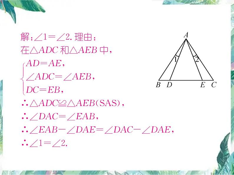 人教版八年级上册数学作业课件   全等三角形的性质与判定 (共24张PPT)04