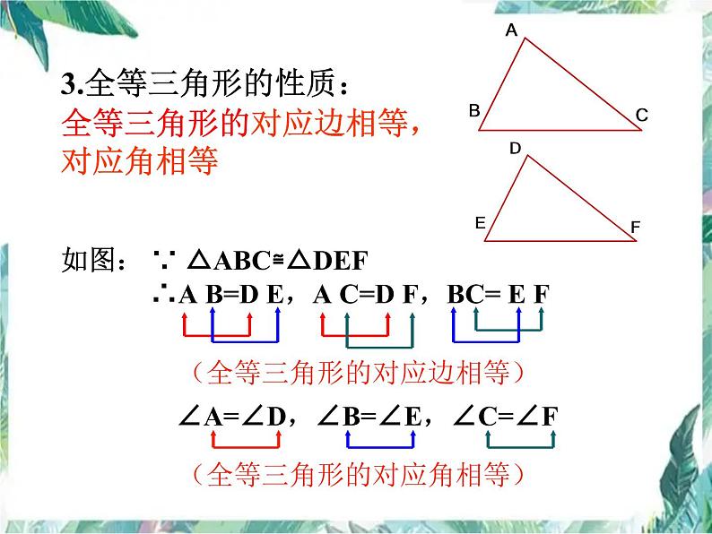 人教版  初中数学八年级上册第十二章 全等三角形复习课件05