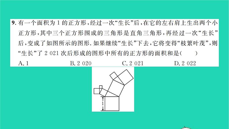 2022八年级数学下册周周卷二一元二次方程根的判别式根与系数的关系及应用习题课件新版沪科版06