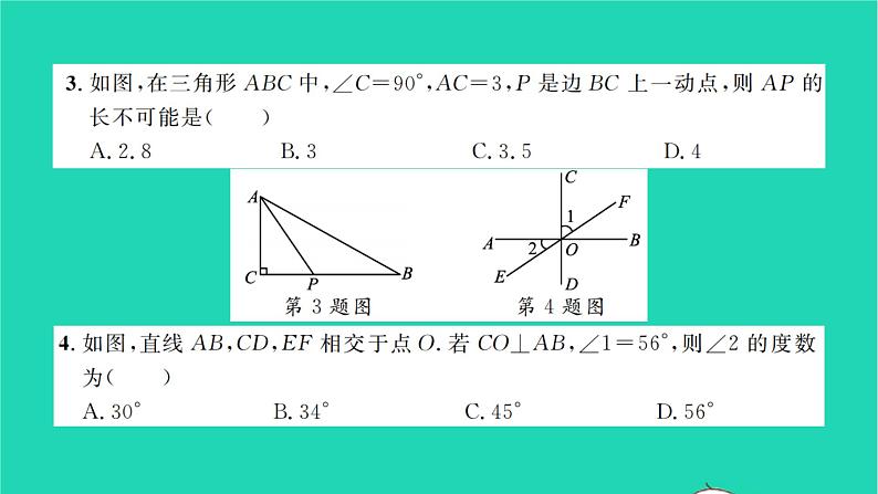 2022七年级数学下册第10章相交线与平行线单元卷习题课件新版沪科版第3页