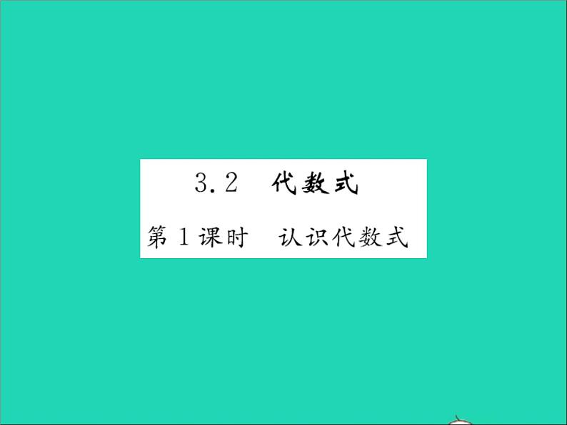 2022七年级数学上册第三章代数式3.2代数式第一课时认识代数式习题课件新版冀教版01