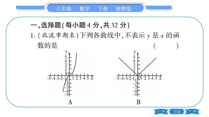 湘教版八年级数学下单元周周测(九)  (4.1一4.4)习题课件第2页