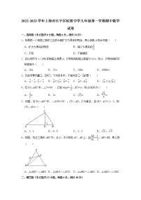 _上海市长宁区虹桥中学2022-2023学年九年级上学期期中数学试卷(含答案)