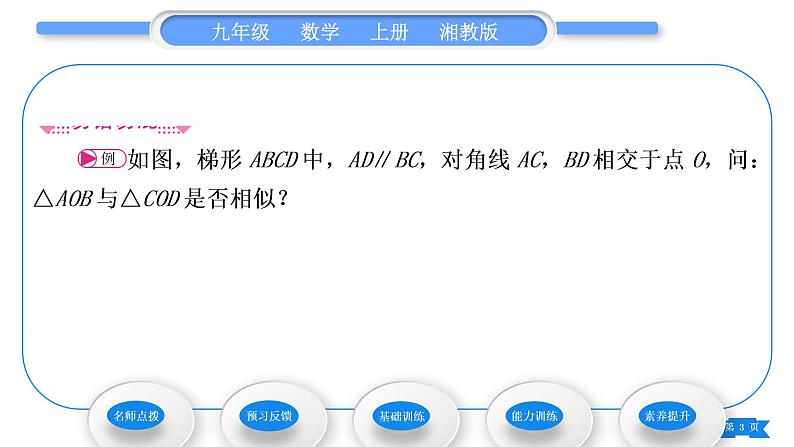 湘教版九年级数学上第3章图形的相似3.4相似三角形的判定与性质3.4.1 相似三角形的判定第3课时相似三角形的判定定理习题课件03