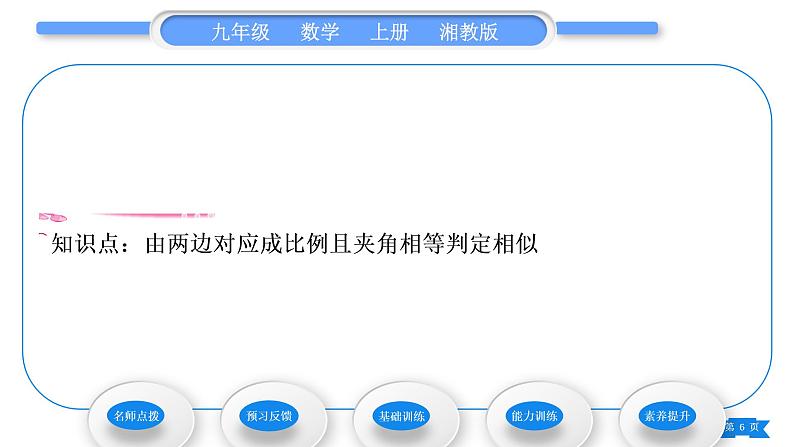 湘教版九年级数学上第3章图形的相似3.4相似三角形的判定与性质3.4.1 相似三角形的判定第3课时相似三角形的判定定理习题课件06