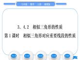 湘教版九年级数学上第3章图形的相似3.4相似三角形的判定与性质3.4.2 相似三角形的性质第1课时相似三角形对应重要线段的性质习题课件