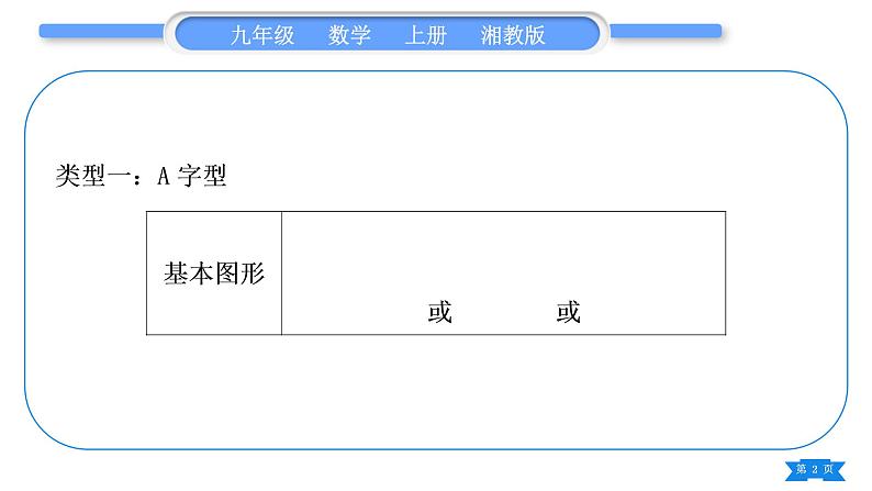 湘教版九年级数学上第3章图形的相似3.4相似三角形的判定与性质小专题(五) 相似三角形判定的基本模型习题课件02