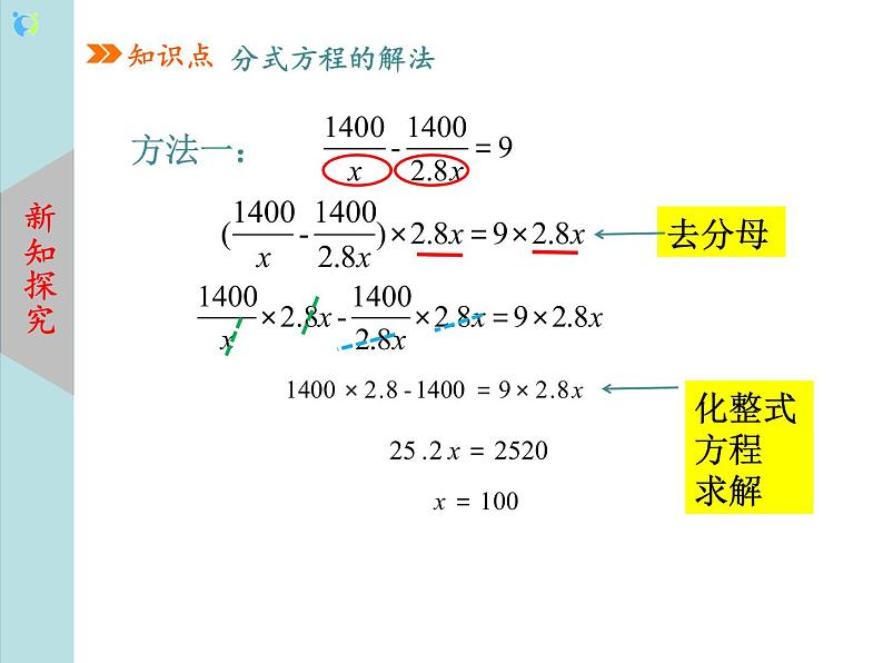 北师大版数学八年级下册5.4分式方程（第2课时）课件PPT第5页