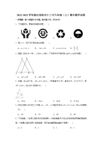 浙江省杭州十三中2022-2023学年八年级上学期期中数学试卷(含答案)