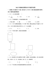 2022年湘教版湖南省邵阳市中考数学试卷