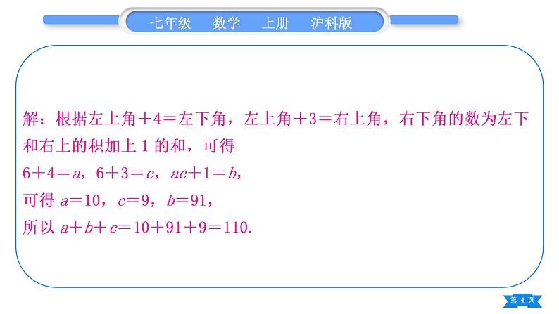 沪科版七年级数学上第2章整式加减2.2整式加减知能素养小专题(二)探究与表达规律习题课件第4页