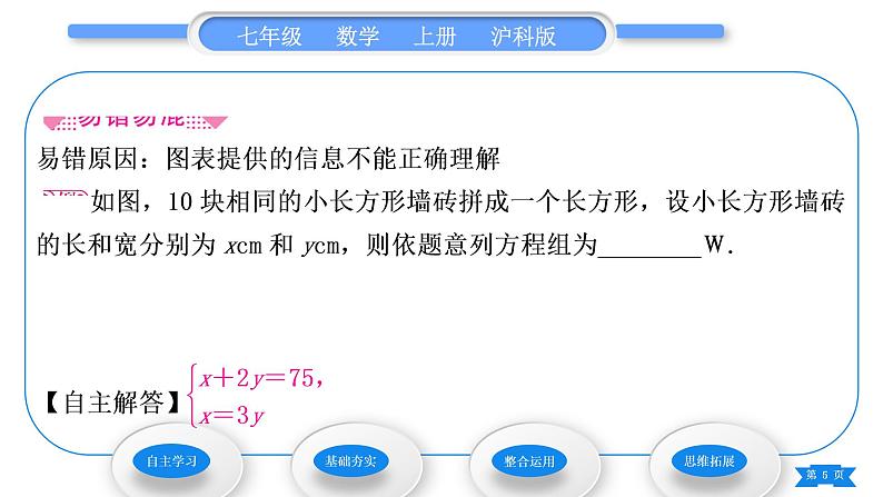 沪科版七年级数学上第3章一次方程与方程组3.4二元一次方程组的应用第2课时配套与图表信息问题习题课件第5页