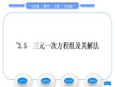 滬科版七年級數學上第3章一次方程與方程組3.5三元一次方程組及其解法習題課件