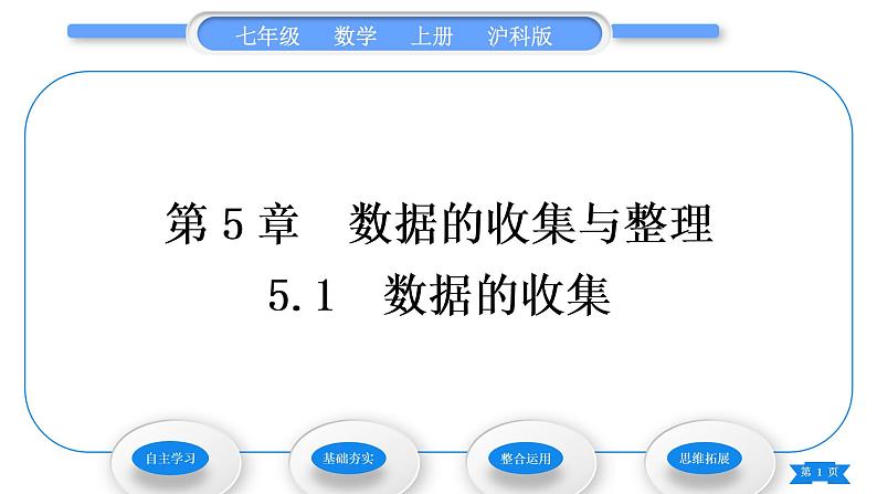 沪科版七年级数学上第5章数据的收集与整理5.1数据的收集习题课件第1页