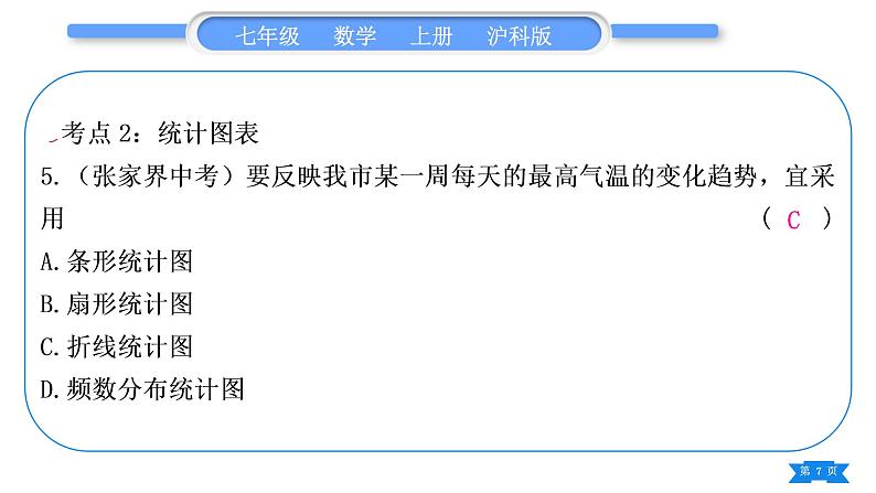 沪科版七年级数学上第5章数据的收集与整理章末复习与提升习题课件第7页