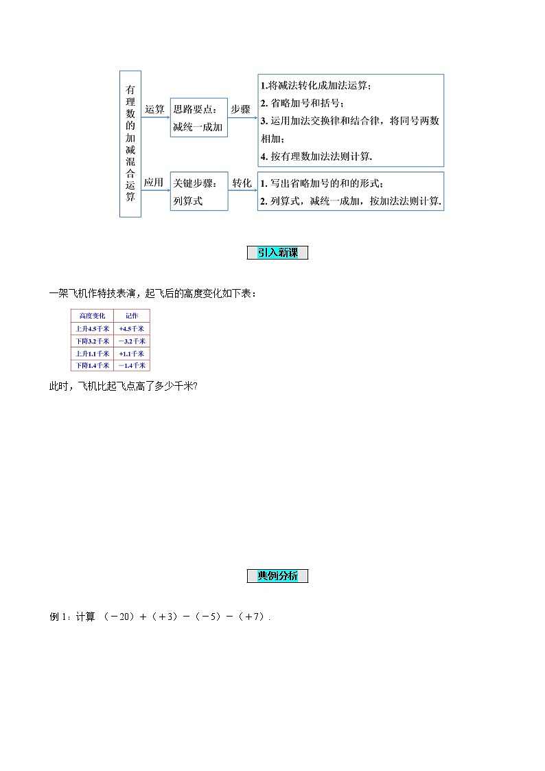 1.3.2 有理数的减法（第2课时 有理数加减混合运算）（学案）-七年级数学上册同步备课系列（人教版）第2页