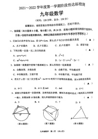 江苏省宿迁市沭阳县2021-2022学年九年级上学期期中阶段性达标检测数学试题