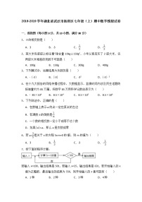 初中试题湖北省武汉市新洲区七年级上册期中数学模拟试卷含答案