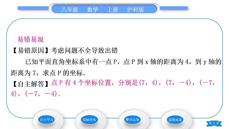 沪科版八年级数学上第11章平面直角坐标系11.1平面内点的坐标第1课时平面直角坐标系及点的坐标(习题课件)第6页