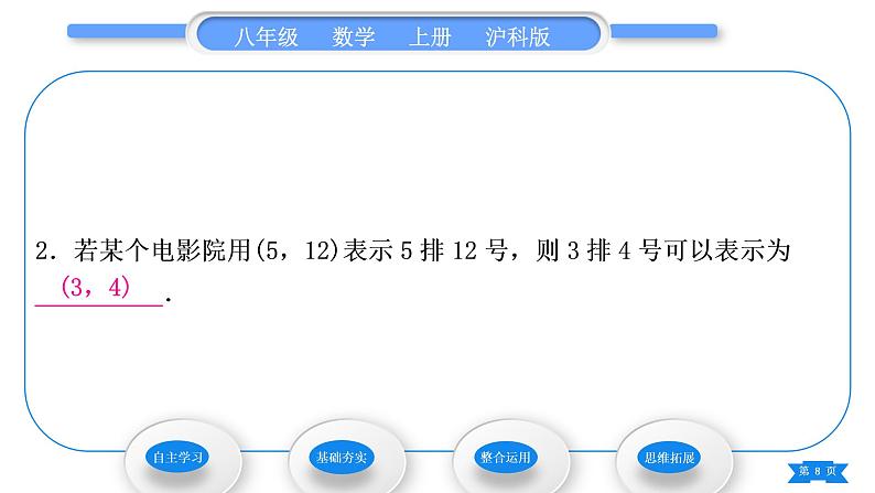 沪科版八年级数学上第11章平面直角坐标系11.1平面内点的坐标第1课时平面直角坐标系及点的坐标(习题课件)第8页