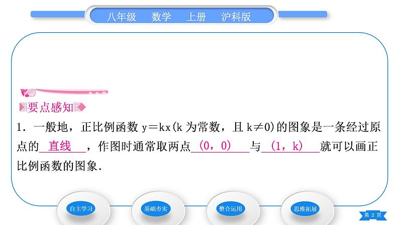 沪科版八年级数学上第12章一次函数12.2一次函数第2课时正比例函数的图象和性质(习题课件)02