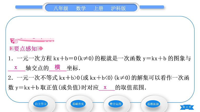 沪科版八年级数学上第12章一次函数12.2一次函数第7课时一次函数与一元一次方程、一元一次不等式(习题课件)02