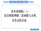 湘教版九年級(jí)數(shù)學(xué)下專項(xiàng)基本功訓(xùn)練(三)結(jié)合圖象理解二次函數(shù)與方程、不等式的關(guān)系習(xí)題課件