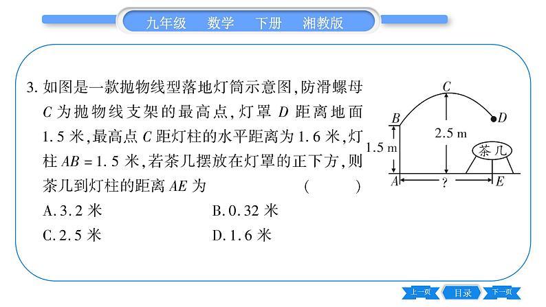 湘教版九年级数学下专项基本功训练(四)二次函数与实际问题(一)习题课件04