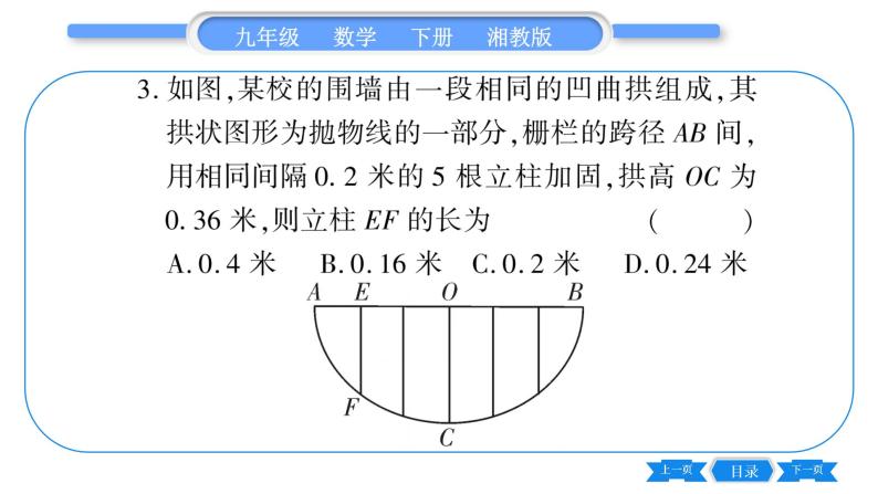 湘教版九年级数学下专项基本功训练(五)二次函数与实际问题(二)习题课件05