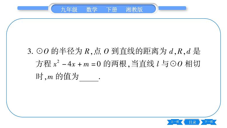 湘教版九年级数学下专项基本功训练(九)切线的性质及判定(一)习题课件04