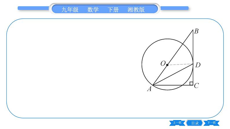 湘教版九年级数学下专项基本功训练(九)切线的性质及判定(一)习题课件06