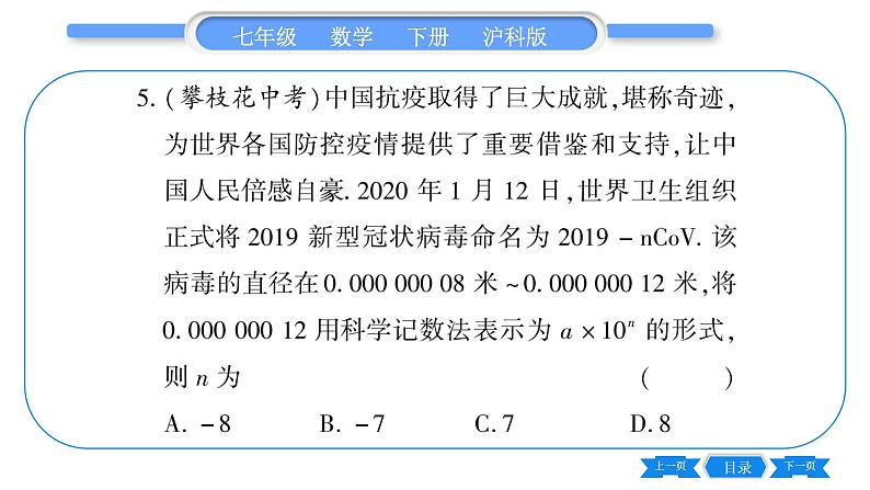 沪科版七年级数学下第8章整式乘法与因式分解常考命题点突破习题课件05