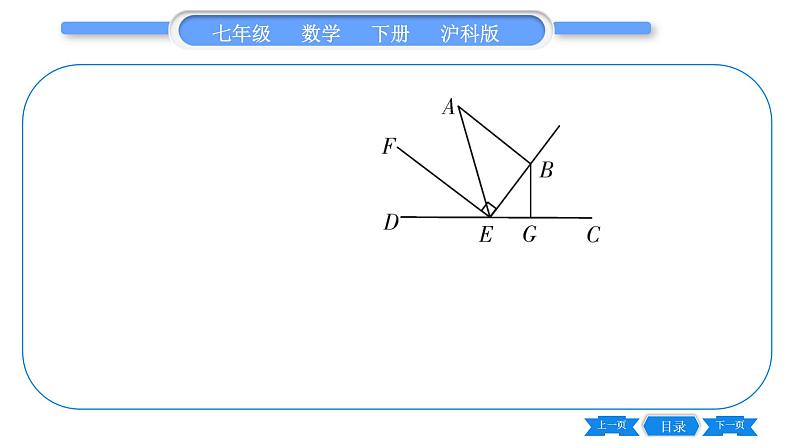 沪科版七年级数学下专项基本功训练(十四)平行线的判定与性质(二)习题课件第6页