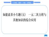 沪科版八年级数学下第17章一元二次方程17.5一元二次方程的应用知能素养小专题(五)一元二次方程与其他知识的综合应用习题课件