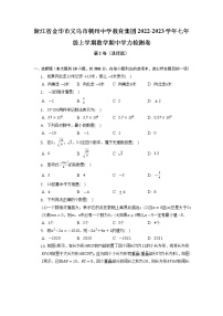 浙江省金华市义乌市稠州中学教育集团2022-2023学年七年级上学期数学期中学力检测卷（含答案）