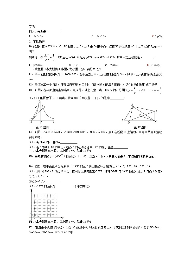 安徽省合肥市四十五中2022-2023学年九年级上学期期中考试数学试卷（含答案）第2页