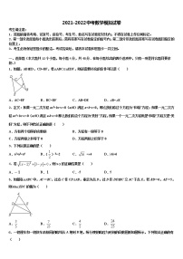 云南省红河州2021-2022学年中考数学模拟预测试卷含解析